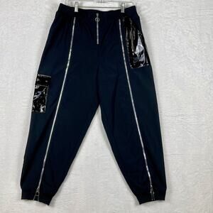 Nike Sportswear Womens M Y2K Black Baggy Sweatpants Parachute Pants Streetwear